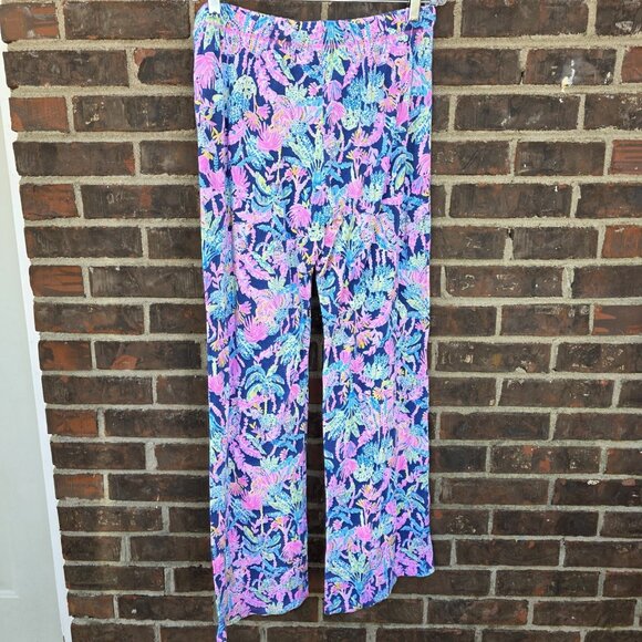 Lilly Pulitzer Multicolor Pants Oyster Bay Navy Coastal Beach Festival Light M - Picture 3 of 9